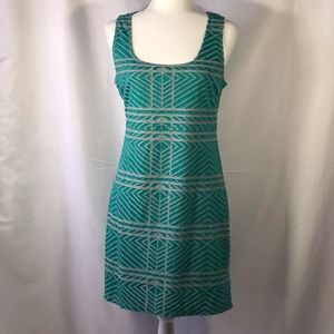 Aqua & Gray Geometric Dress